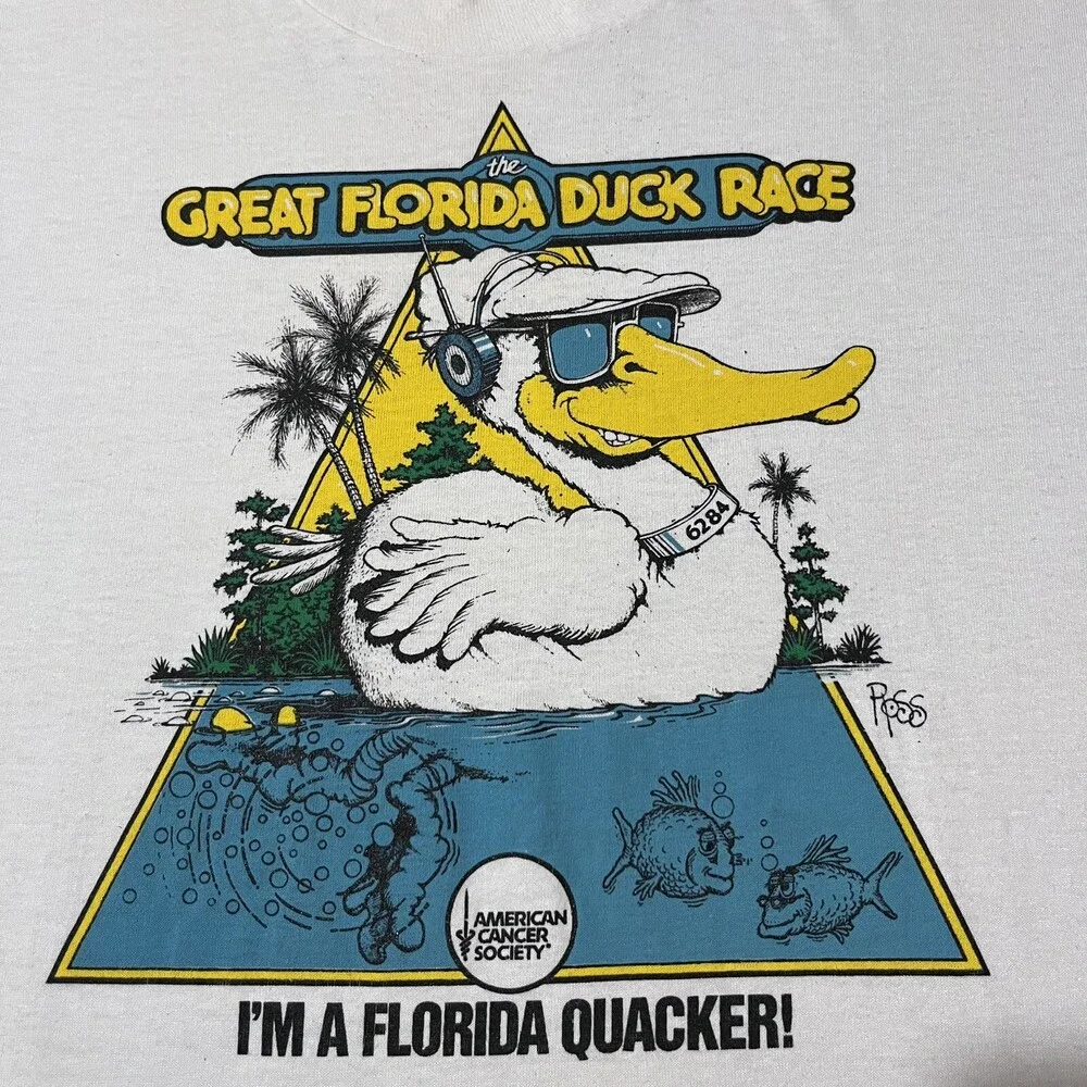 Vintage Tampa Shirt Gasparilla Marathon Florida Duck Race Run Nike Scott Ross